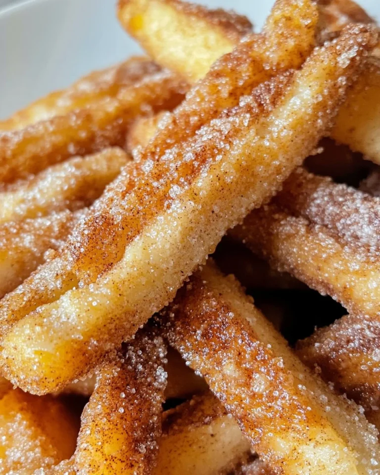 Delicious air fryer apple fries served in a bowl, crispy and golden brown.