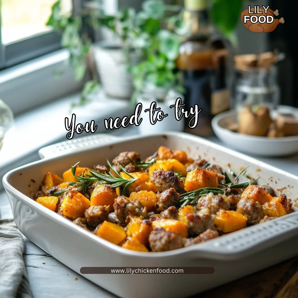 Cozy Butternut Squash & Sausage Casserole
