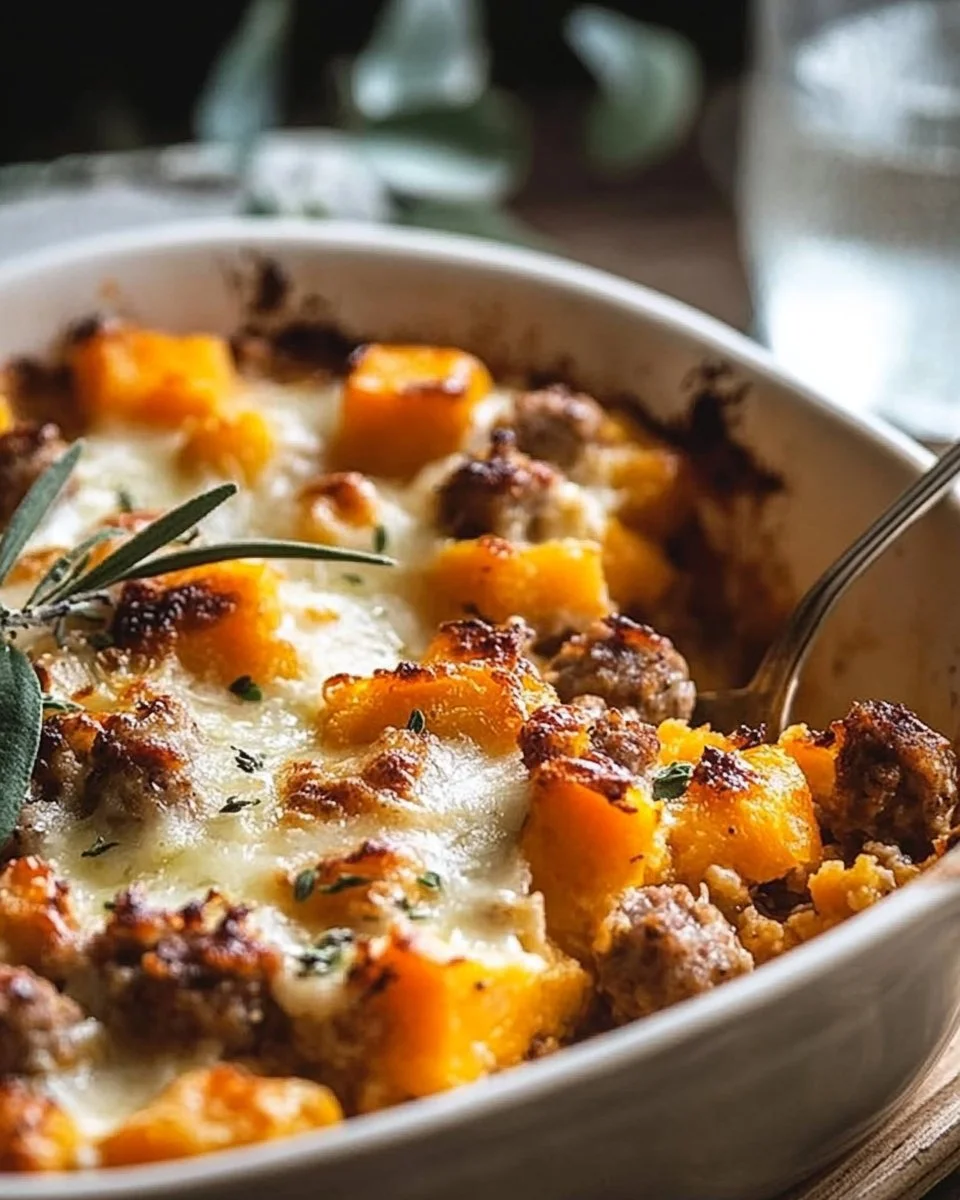 Cozy Butternut Squash & Sausage Casserole