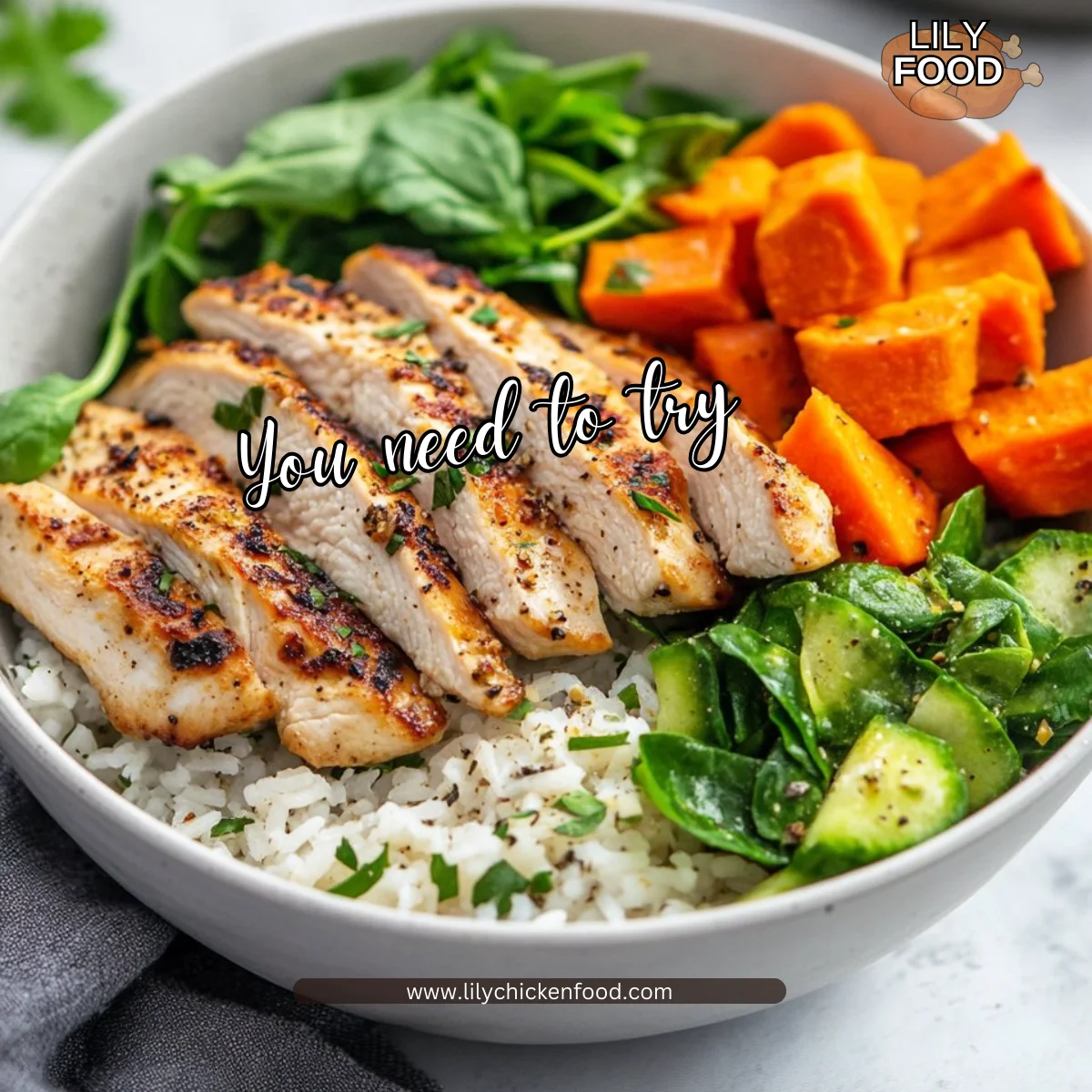 Healthy Chicken & Sweet Potato Rice Bowl