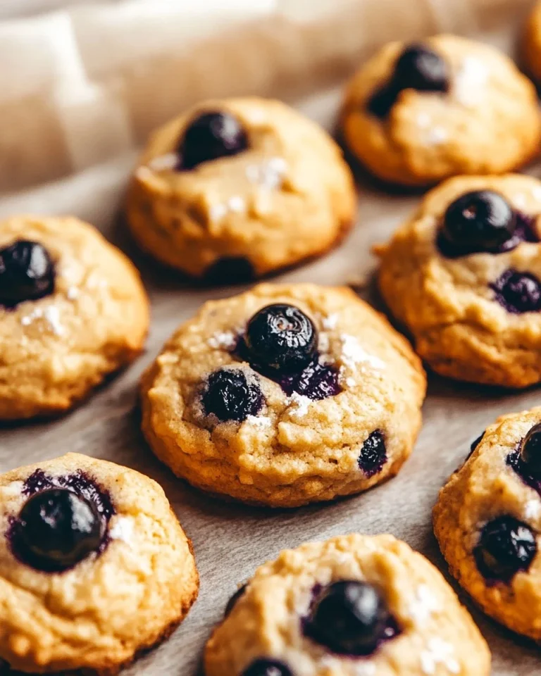 Freshly baked Lemon Blueberry Cookies with colorful blueberries and lemon zest