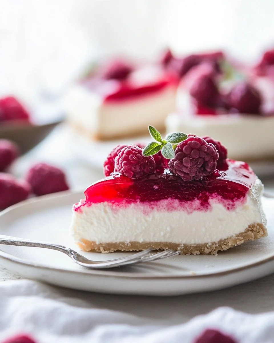 No-Bake Greek Yogurt Jello Cheesecake