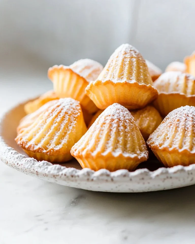 Delicious homemade Vanilla Madeleines on a plate